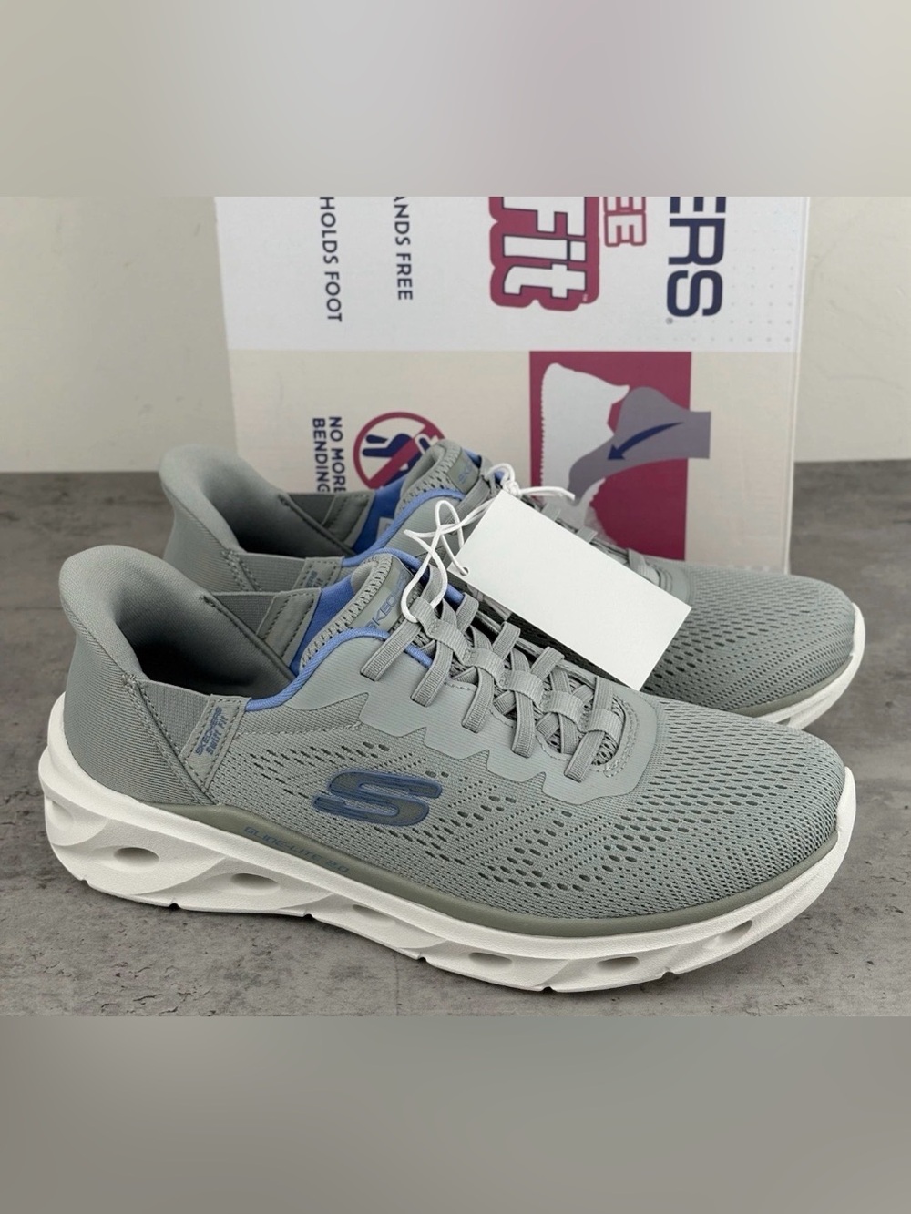 Skechers Women's Slip On Hands Free Swift Fit Shoes Size 6 Gray Comfort Slip In